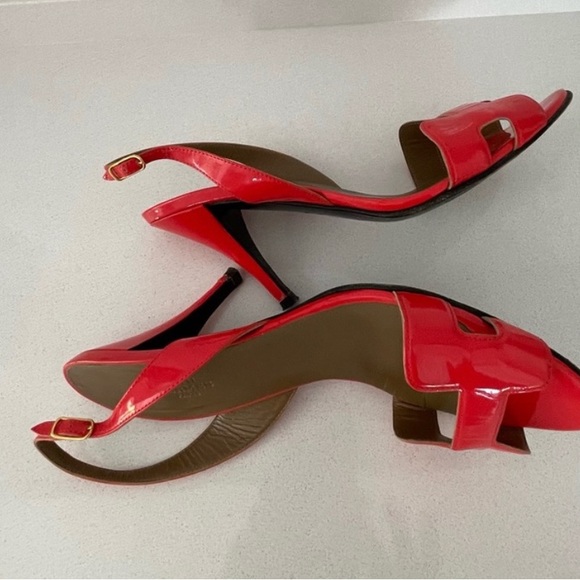 Authentic Hermes Red Sandals Heels - Picture 3 of 12